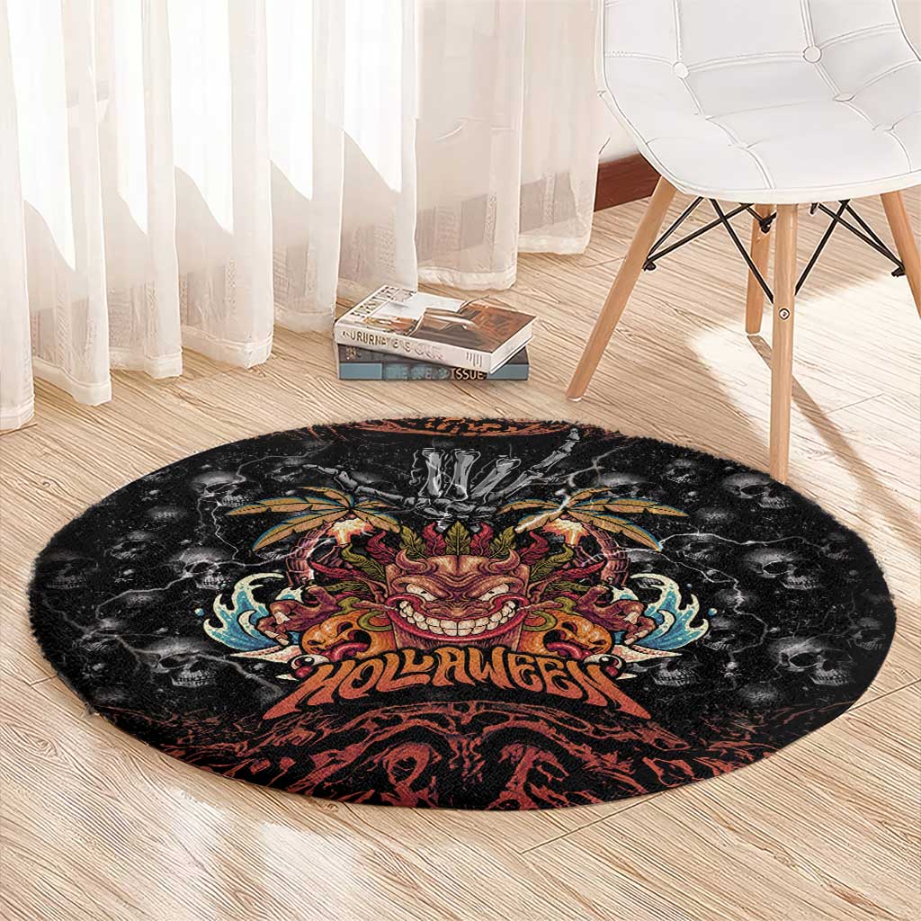 Aloha Halloween Round Carpet Horror Tiki Heavy Metal Style LT05 - Polynesian Pride
