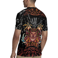 Aloha Halloween Rugby Jersey Horror Tiki Heavy Metal Style LT05 - Polynesian Pride
