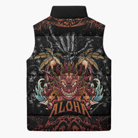 Aloha Halloween Sleeveless Puffer Jacket Horror Tiki Heavy Metal Style LT05 - Polynesian Pride