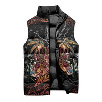 Aloha Halloween Sleeveless Puffer Jacket Horror Tiki Heavy Metal Style LT05 - Polynesian Pride