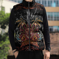 Aloha Halloween Sleeveless Puffer Jacket Horror Tiki Heavy Metal Style LT05 - Polynesian Pride