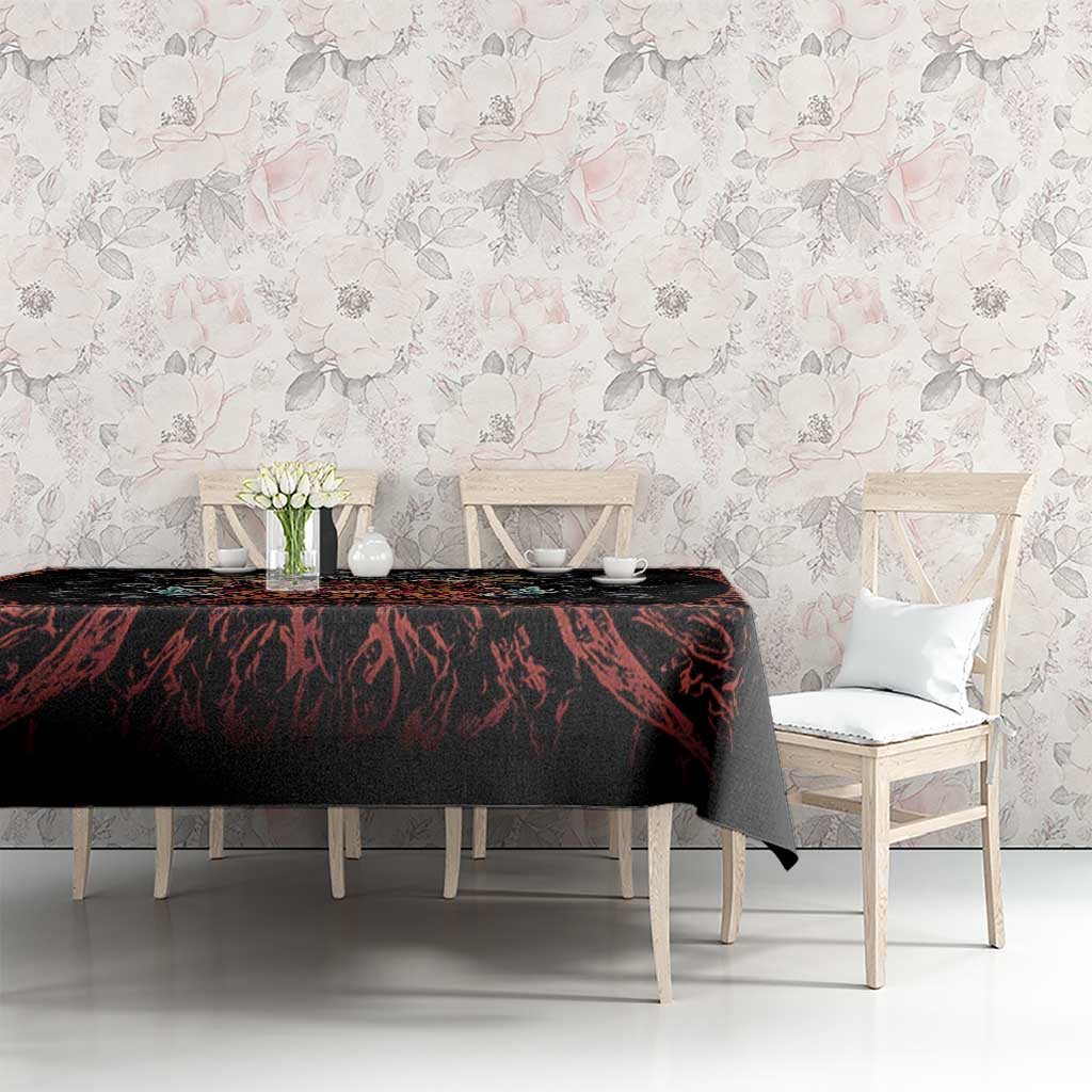 Aloha Halloween Tablecloth Horror Tiki Heavy Metal Style - Polynesian Pride