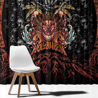 Aloha Halloween Window Curtain Horror Tiki Heavy Metal Style LT05 - Polynesian Pride