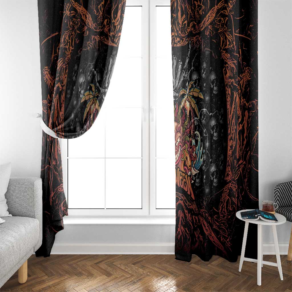 Aloha Halloween Window Curtain Horror Tiki Heavy Metal Style LT05 - Polynesian Pride
