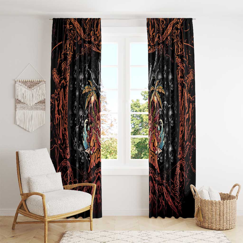 Aloha Halloween Window Curtain Horror Tiki Heavy Metal Style LT05 - Polynesian Pride