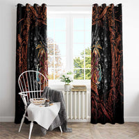 Aloha Halloween Window Curtain Horror Tiki Heavy Metal Style LT05 - Polynesian Pride