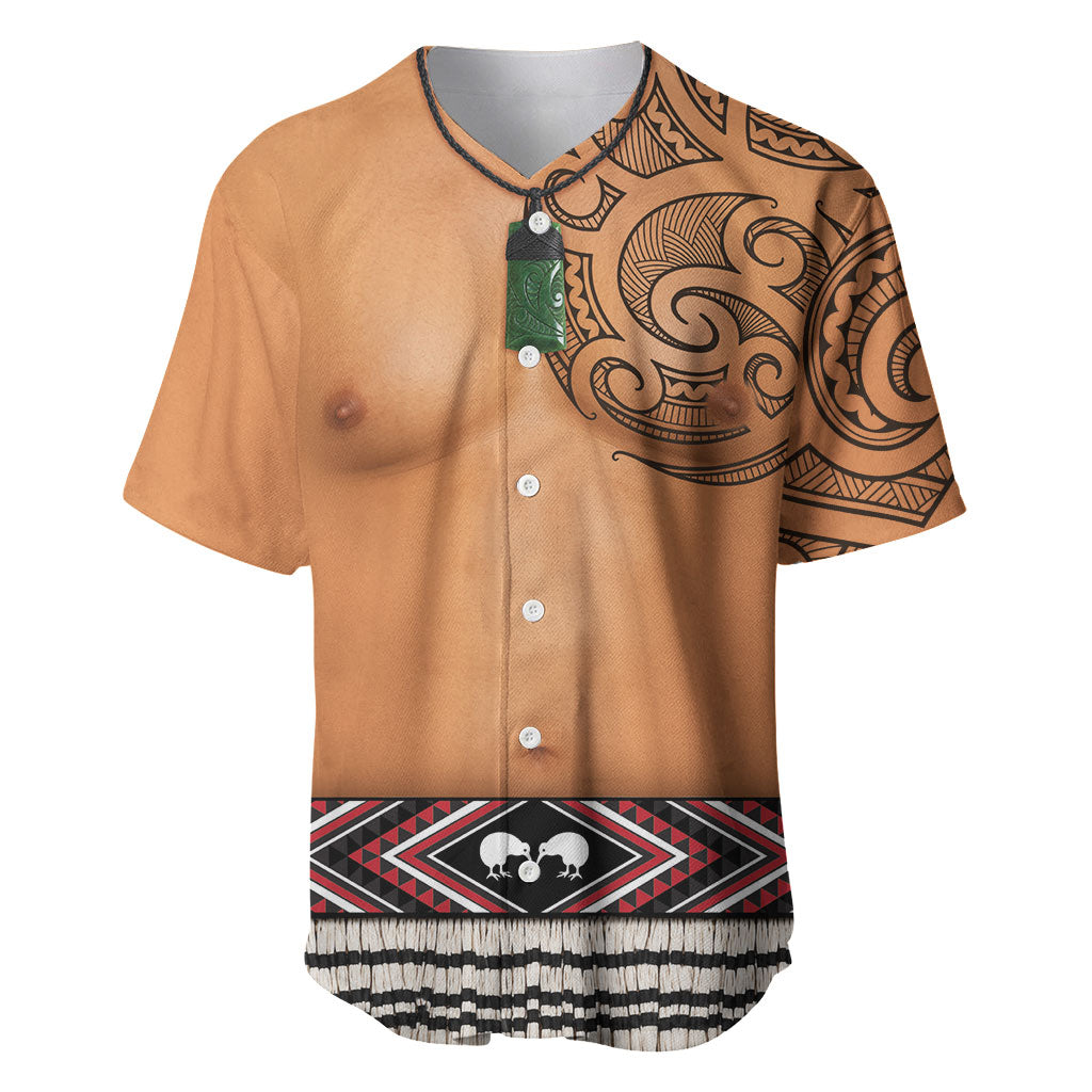 New Zealand Maori Tattoo Costume Baseball Jersey LT05 Beige - Polynesian Pride