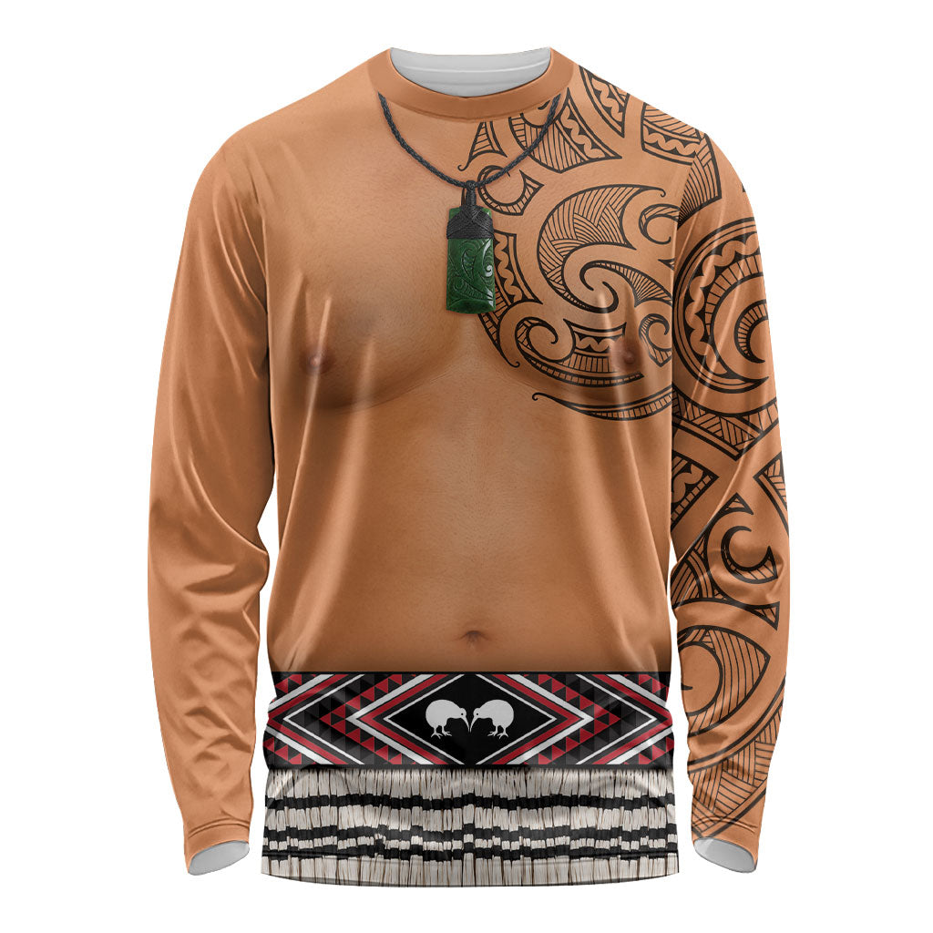 New Zealand Maori Tattoo Costume Long Sleeve Shirt