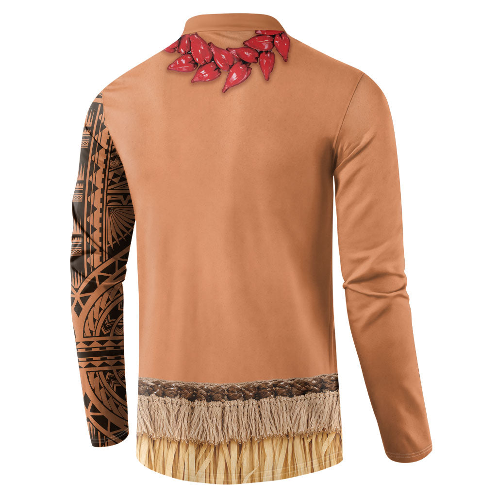 Samoa Tribal Tattoo Costume Button Sweatshirt Ula Fala Necklace LT05 - Polynesian Pride