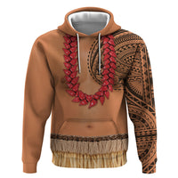 Samoa Tribal Tattoo Costume Hoodie Ula Fala Necklace LT05 Pullover Hoodie Beige - Polynesian Pride