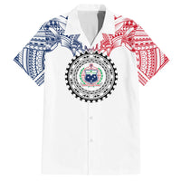 Samoa Black Saturday Family Matching Off Shoulder Long Sleeve Dress and Hawaiian Shirt Polynesian Tribal Simple Style LT05 Dad's Shirt - Short Sleeve White - Polynesian Pride