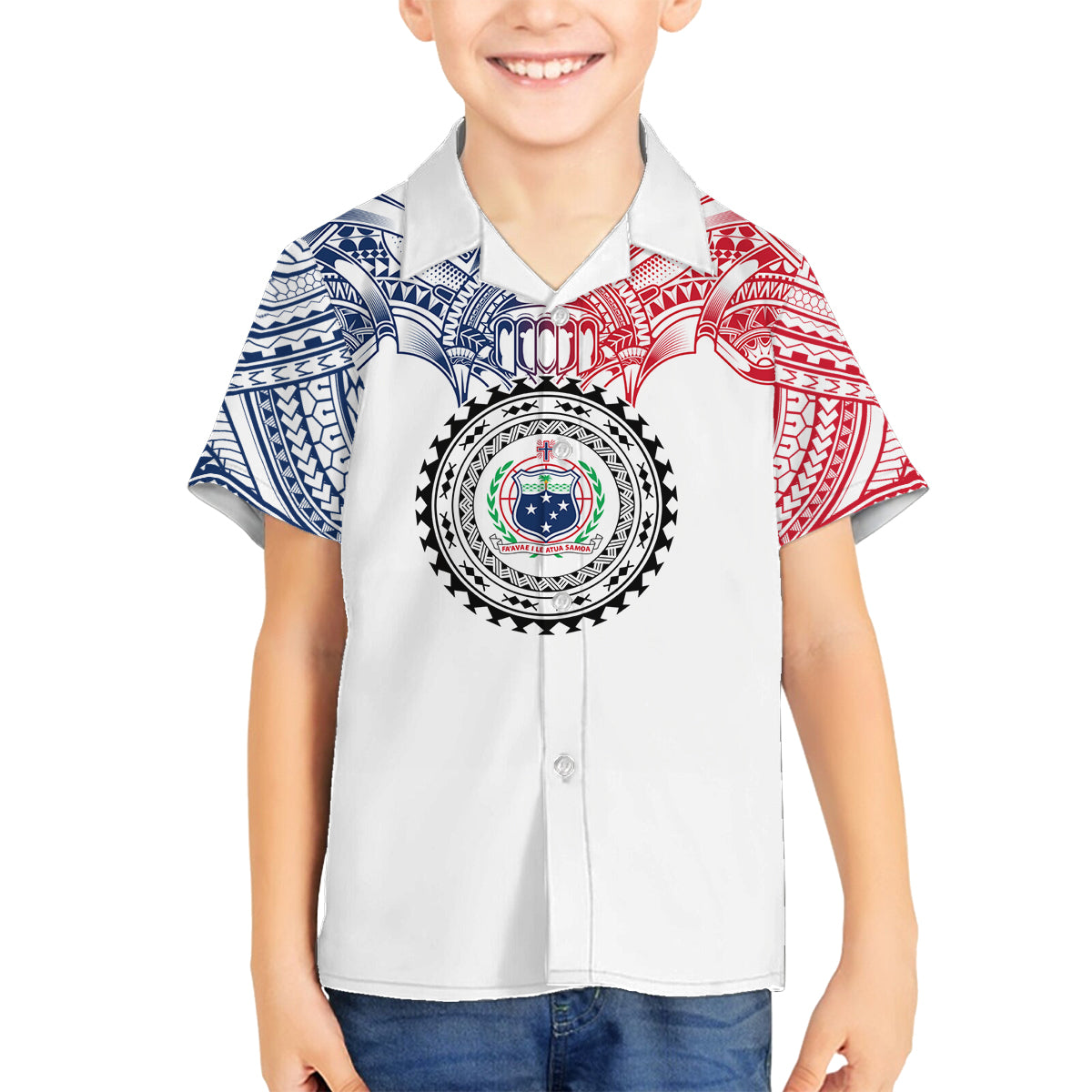Samoa Black Saturday Family Matching Summer Maxi Dress and Hawaiian Shirt Polynesian Tribal Simple Style LT05 Son's Shirt White - Polynesian Pride