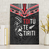 Aotearoa Toitu Te Tiriti Canvas Wall Art New Zealand Honour The Treaty LT05 Without Frame Black - Polynesian Pride