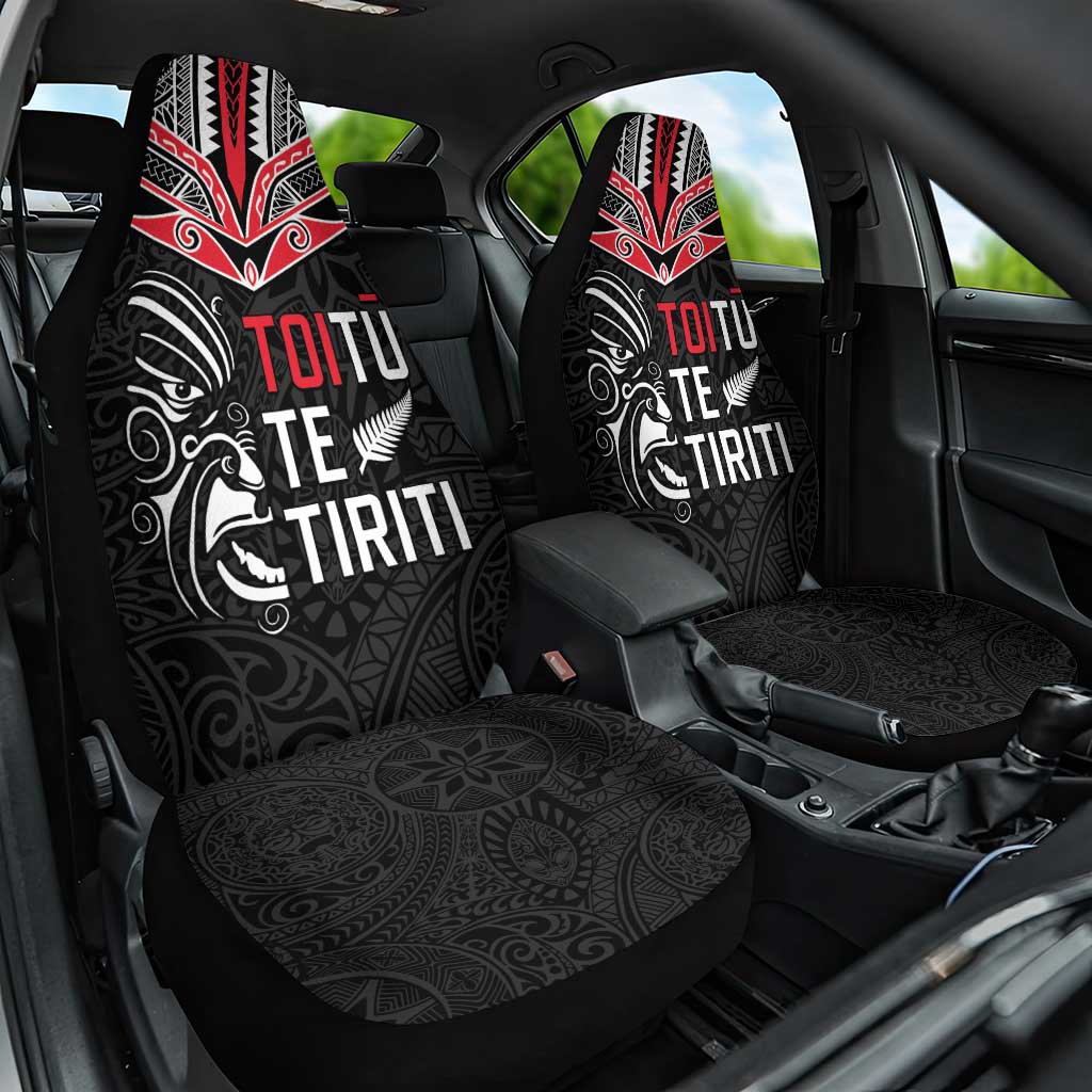 Aotearoa Toitu Te Tiriti Car Seat Cover New Zealand Honour The Treaty LT05 One Size Black - Polynesian Pride