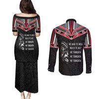 Aotearoa Toitu Te Tiriti Couples Matching Puletasi and Long Sleeve Button Shirt New Zealand Honour The Treaty LT05 - Polynesian Pride