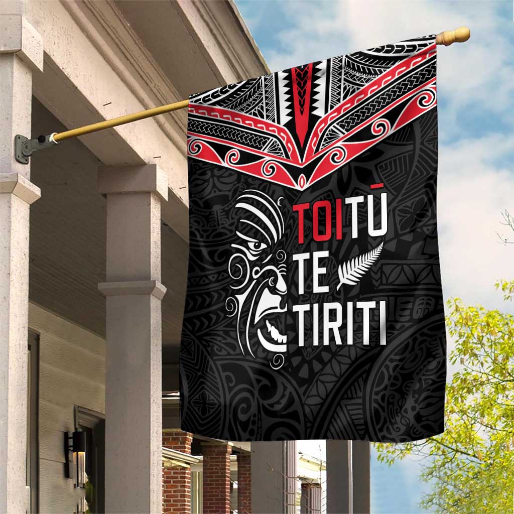 Aotearoa Toitu Te Tiriti Garden Flag New Zealand Honour The Treaty LT05 House Flag Black - Polynesian Pride