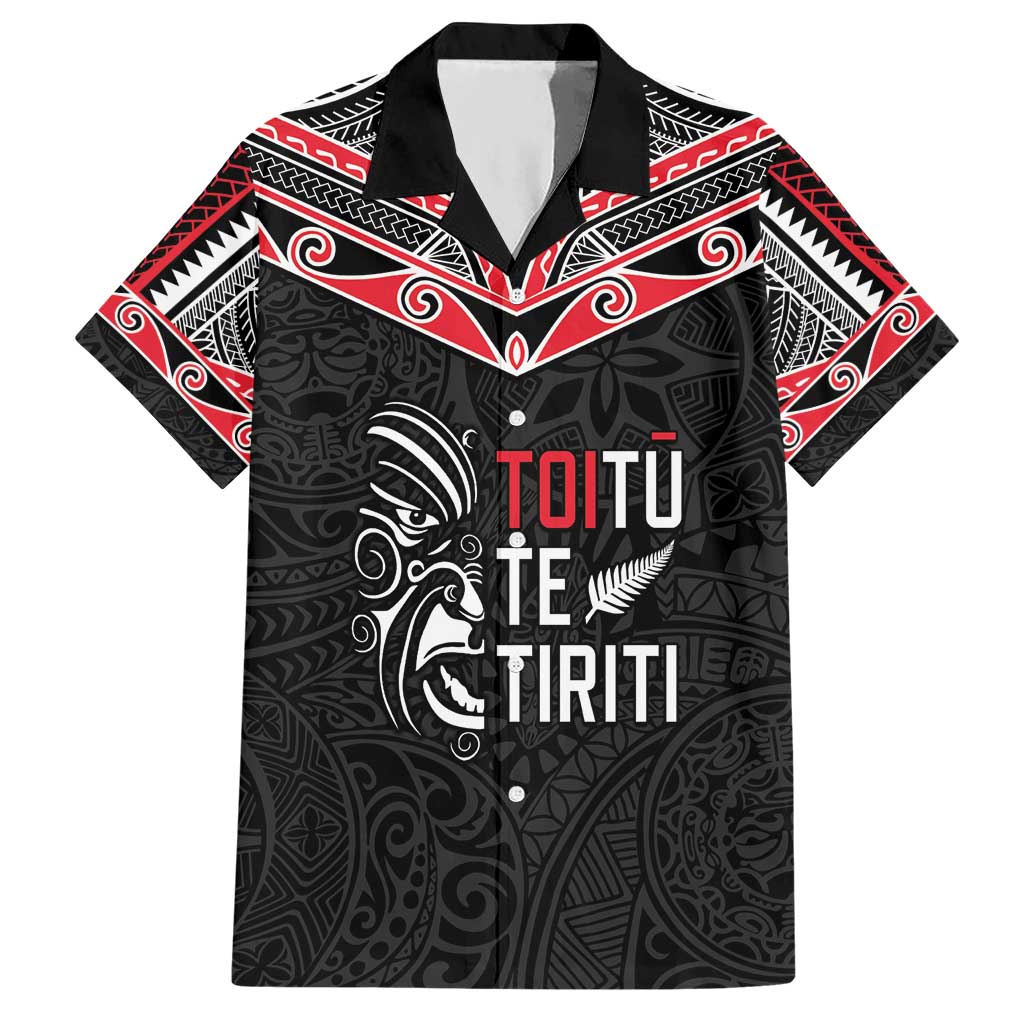 Aotearoa Toitu Te Tiriti Hawaiian Shirt New Zealand Honour The Treaty LT05 Black - Polynesian Pride