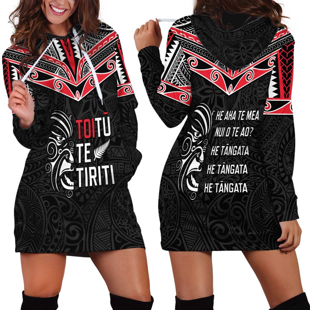Aotearoa Toitu Te Tiriti Hoodie Dress New Zealand Honour The Treaty LT05 - Polynesian Pride