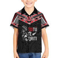 Aotearoa Toitu Te Tiriti Kid Hawaiian Shirt New Zealand Honour The Treaty LT05 Kid Black - Polynesian Pride