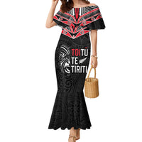Aotearoa Toitu Te Tiriti Mermaid Dress New Zealand Honour The Treaty LT05 Women Black - Polynesian Pride