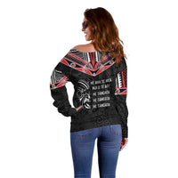 Aotearoa Toitu Te Tiriti Off Shoulder Sweater New Zealand Honour The Treaty LT05 - Polynesian Pride