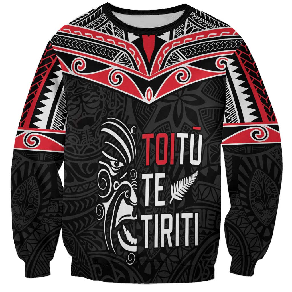 Aotearoa Toitu Te Tiriti Sweatshirt New Zealand Honour The Treaty LT05 Unisex Black - Polynesian Pride
