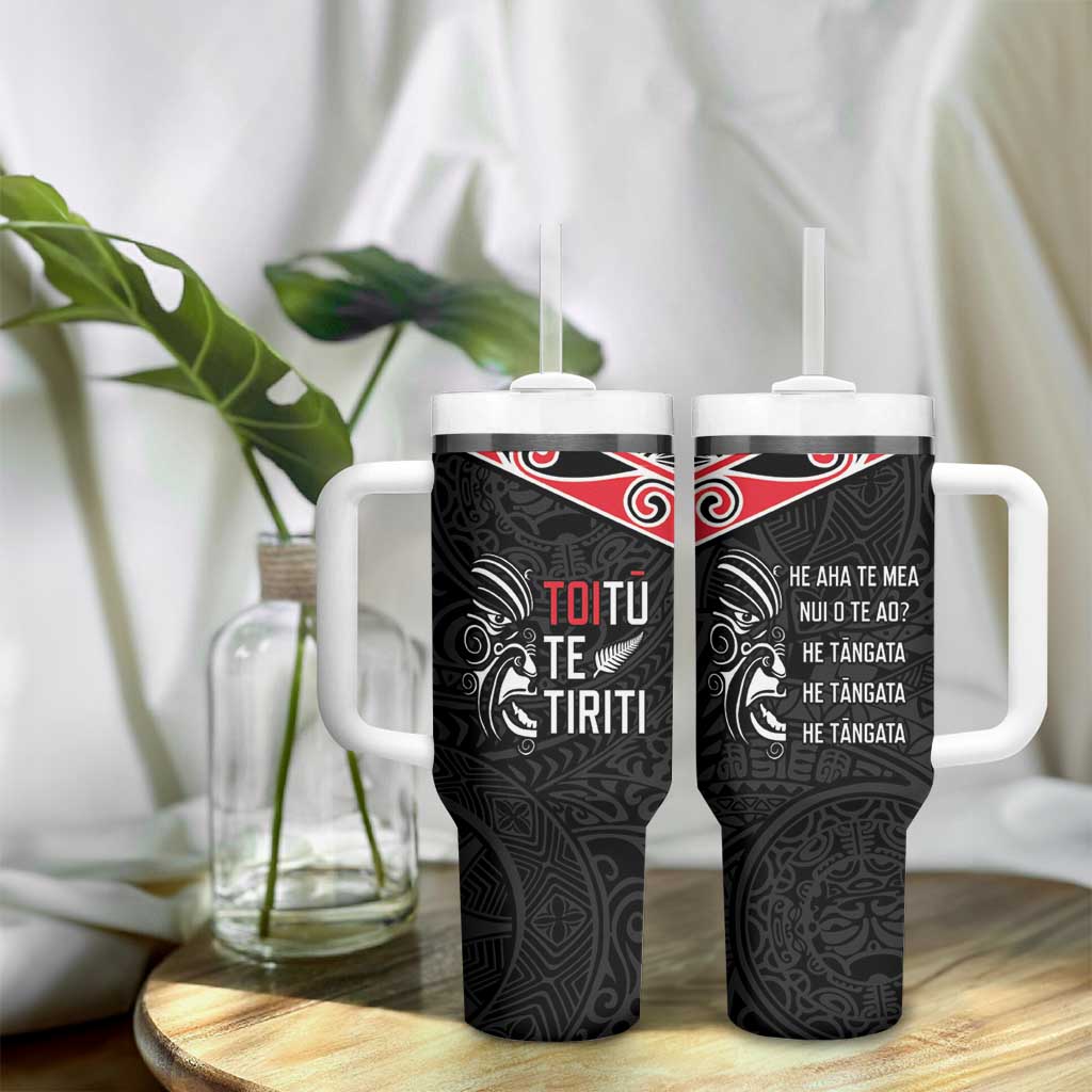 Aotearoa Toitu Te Tiriti Tumbler With Handle New Zealand Honour The Treaty LT05 - Polynesian Pride