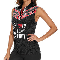 Aotearoa Toitu Te Tiriti Women Sleeveless Polo Shirt New Zealand Honour The Treaty LT05 - Polynesian Pride