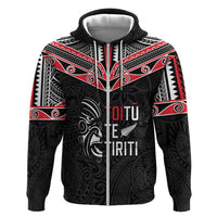 Aotearoa Toitu Te Tiriti Zip Hoodie New Zealand Honour The Treaty LT05 Zip Hoodie Black - Polynesian Pride