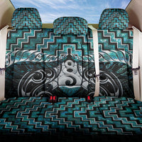 New Zealand Maori Back Car Seat Cover Poutama Pikorua Turquoise Paua Shell LT05 One Size Turquoise - Polynesian Pride