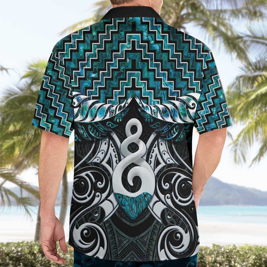 New Zealand Maori Hawaiian Shirt Poutama Pikorua Turquoise Paua Shell LT05 - Polynesian Pride