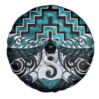 New Zealand Maori Spare Tire Cover Poutama Pikorua Turquoise Paua Shell LT05 - Polynesian Pride