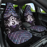 New Zealand Maori Car Seat Cover Poutama Pikorua Purple Paua Shell LT05 One Size Purple - Polynesian Pride
