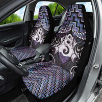 New Zealand Maori Car Seat Cover Poutama Pikorua Purple Paua Shell LT05 - Polynesian Pride