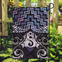 New Zealand Maori Garden Flag Poutama Pikorua Purple Paua Shell LT05 Garden Flag Purple - Polynesian Pride