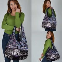 New Zealand Maori Grocery Bag Poutama Pikorua Purple Paua Shell LT05 - Polynesian Pride