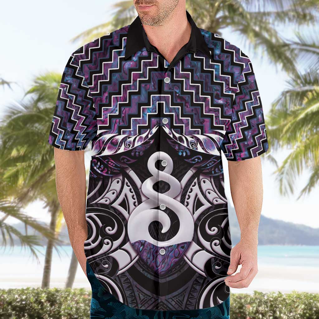 New Zealand Maori Hawaiian Shirt Poutama Pikorua Purple Paua Shell LT05 - Polynesian Pride