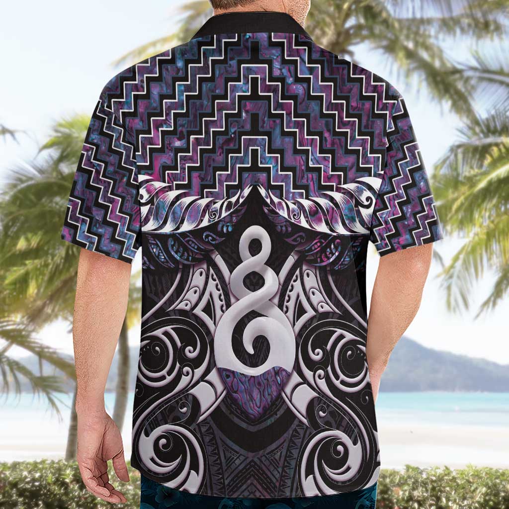 New Zealand Maori Hawaiian Shirt Poutama Pikorua Purple Paua Shell LT05 - Polynesian Pride