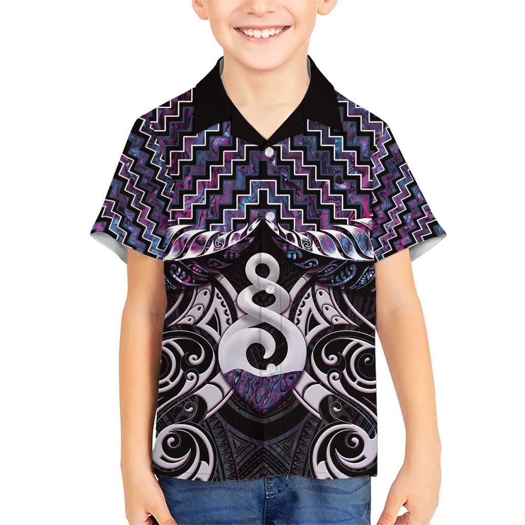 New Zealand Maori Hawaiian Shirt Poutama Pikorua Purple Paua Shell LT05 - Polynesian Pride