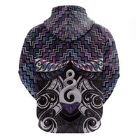 New Zealand Maori Hoodie Poutama Pikorua Purple Paua Shell LT05 - Polynesian Pride