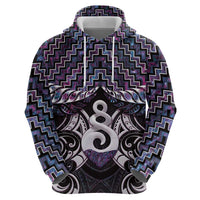 New Zealand Maori Hoodie Poutama Pikorua Purple Paua Shell LT05 - Polynesian Pride