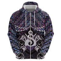 New Zealand Maori Hoodie Poutama Pikorua Purple Paua Shell LT05 - Polynesian Pride