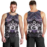 New Zealand Maori Men Tank Top Poutama Pikorua Purple Paua Shell LT05 - Polynesian Pride