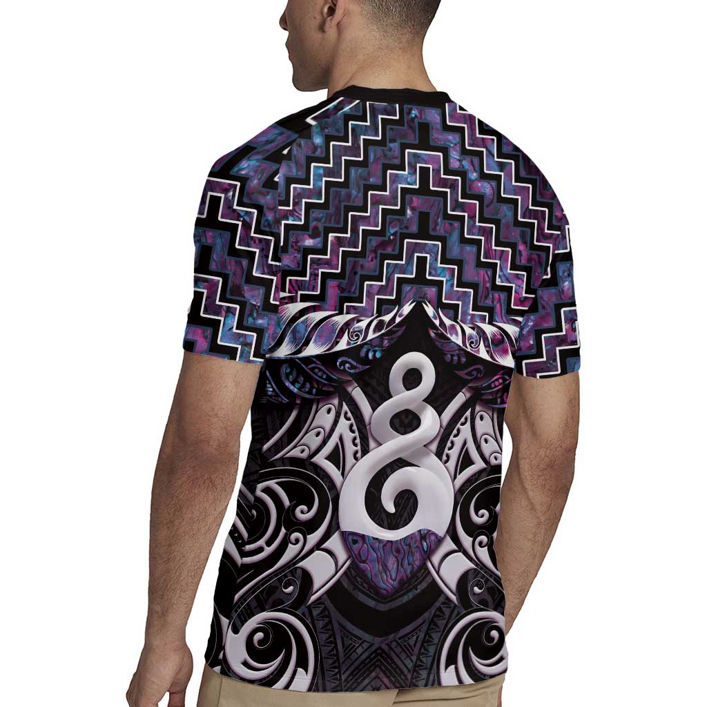 New Zealand Maori Rugby Jersey Poutama Pikorua Purple Paua Shell LT05 - Polynesian Pride