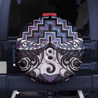 New Zealand Maori Spare Tire Cover Poutama Pikorua Purple Paua Shell LT05 - Polynesian Pride