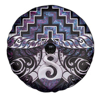 New Zealand Maori Spare Tire Cover Poutama Pikorua Purple Paua Shell LT05 - Polynesian Pride