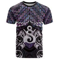 New Zealand Maori T Shirt Poutama Pikorua Purple Paua Shell LT05 Purple - Polynesian Pride