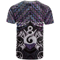 New Zealand Maori T Shirt Poutama Pikorua Purple Paua Shell LT05 - Polynesian Pride