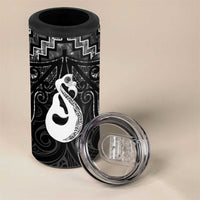 New Zealand Maori 4 in 1 Can Cooler Tumbler Poutama Manaia Black Paua Shell LT05 - Polynesian Pride