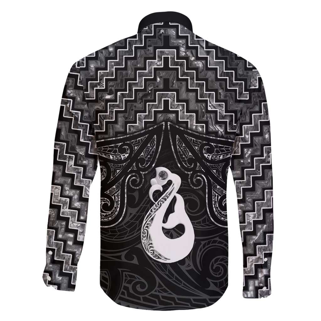 New Zealand Maori Family Matching Mermaid Dress and Hawaiian Shirt Poutama Manaia Black Paua Shell LT05 - Polynesian Pride